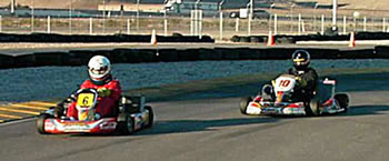 Mason powerslides out of the hairpin followed closely by Matt Monti. Photos courtesy of Rick Dale. 